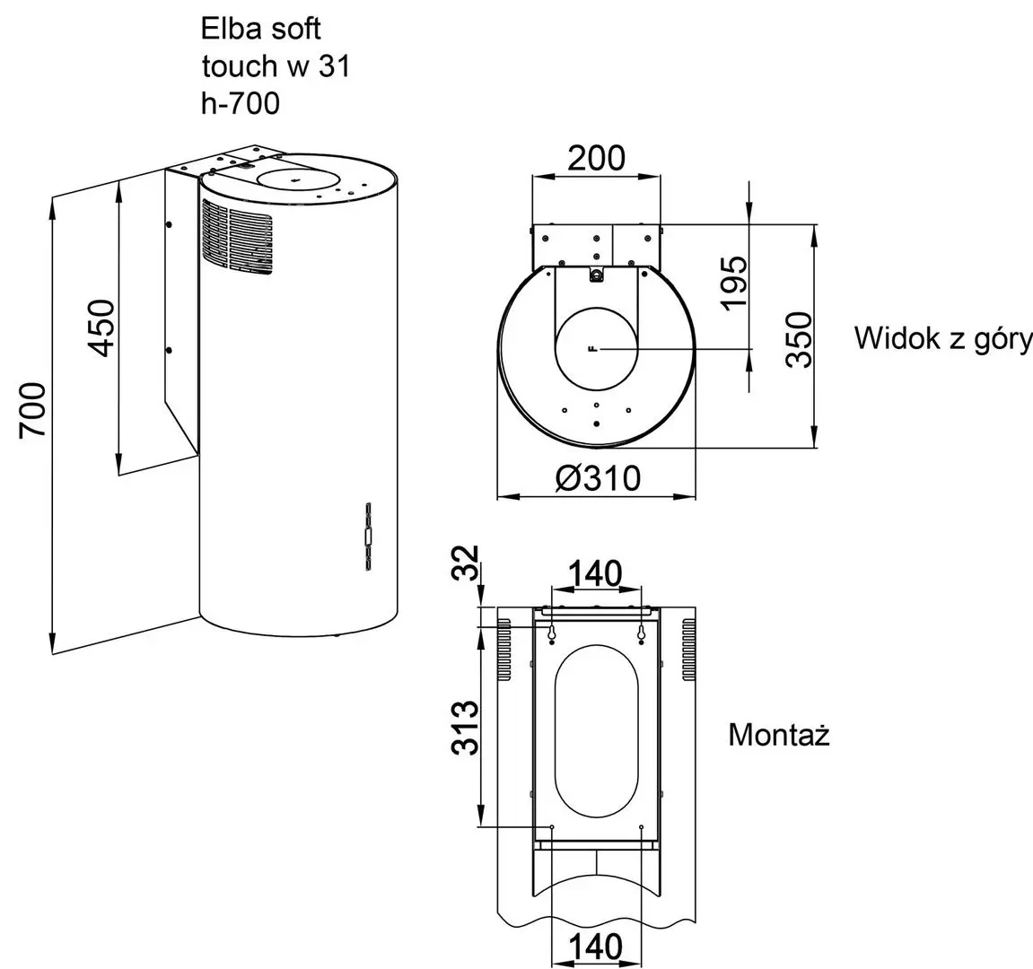 Вытяжка Maan Elba 2 W731 (Black) - 2