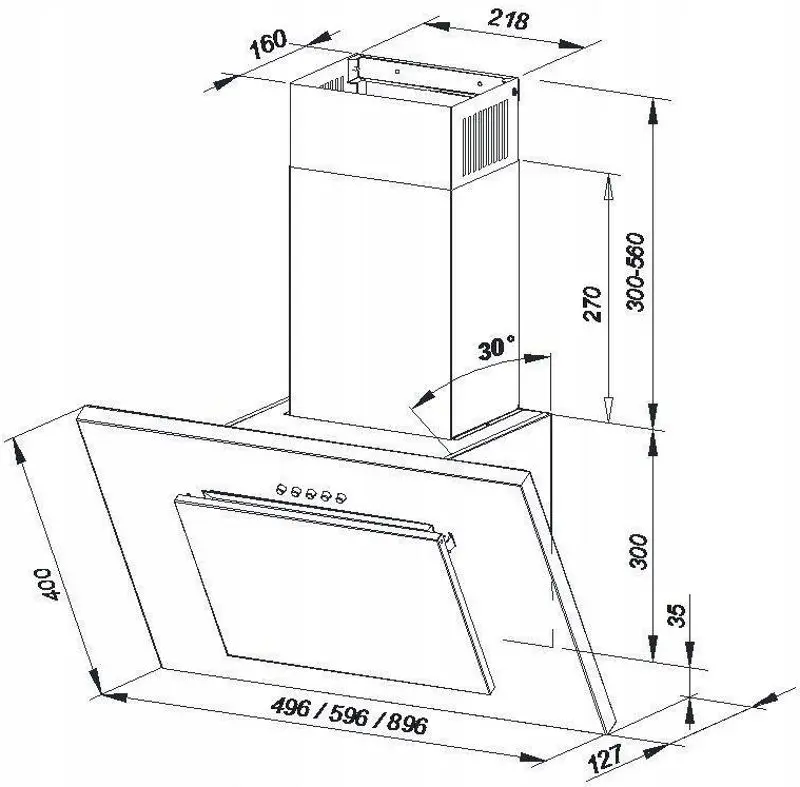 Вытяжка Maan Vertical-2 50 (Black) - 2
