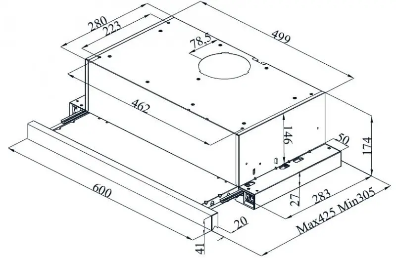 Встраиваемая вытяжка Studio Casa Lean Retro Nero (Anthracite/Bronze)