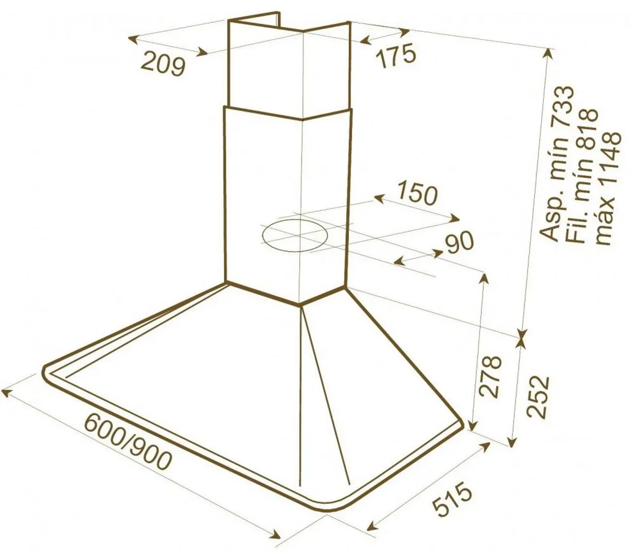 Вытяжка Teka DOS 90.1 VN (Vanilla Brass)