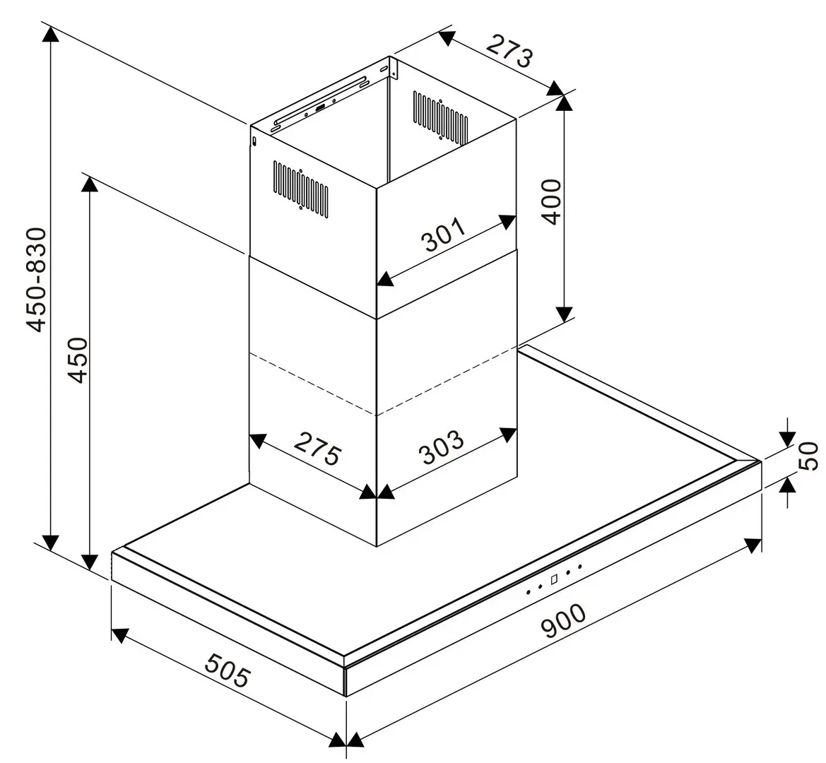 Вытяжка Tesla DC900AXB (Inox/Black)