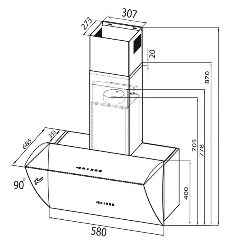 Hota Tornado Corus 1100 (60) LED (Black/White)