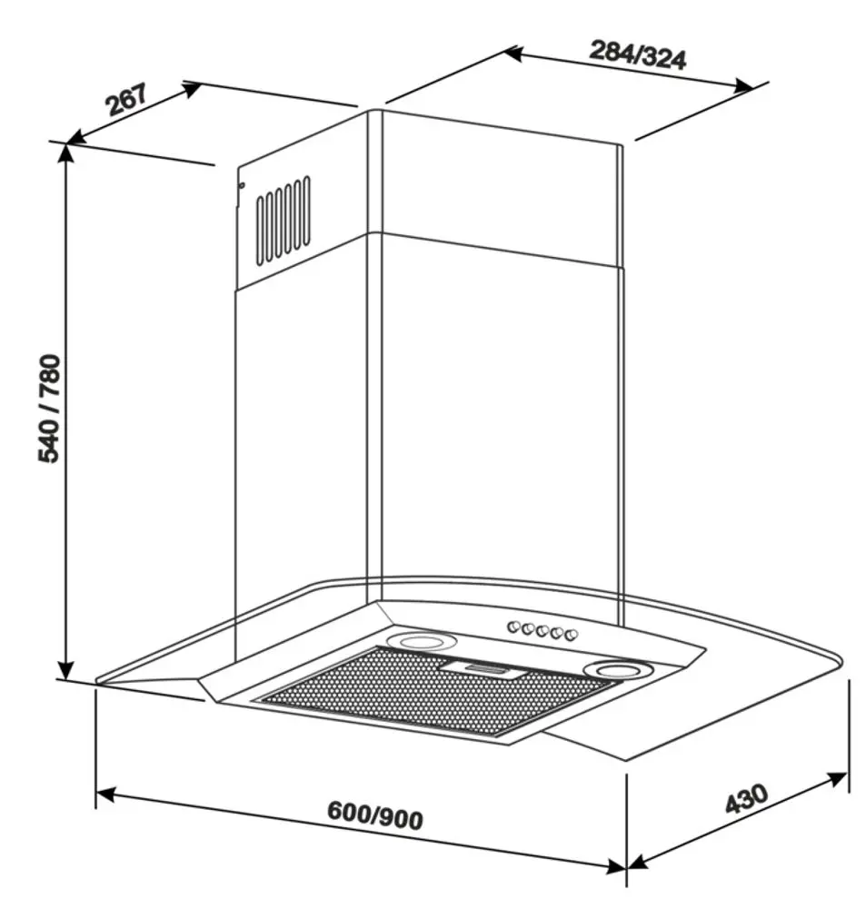 Вытяжка Tornado EVA 1200 (60) LED (Inox)
