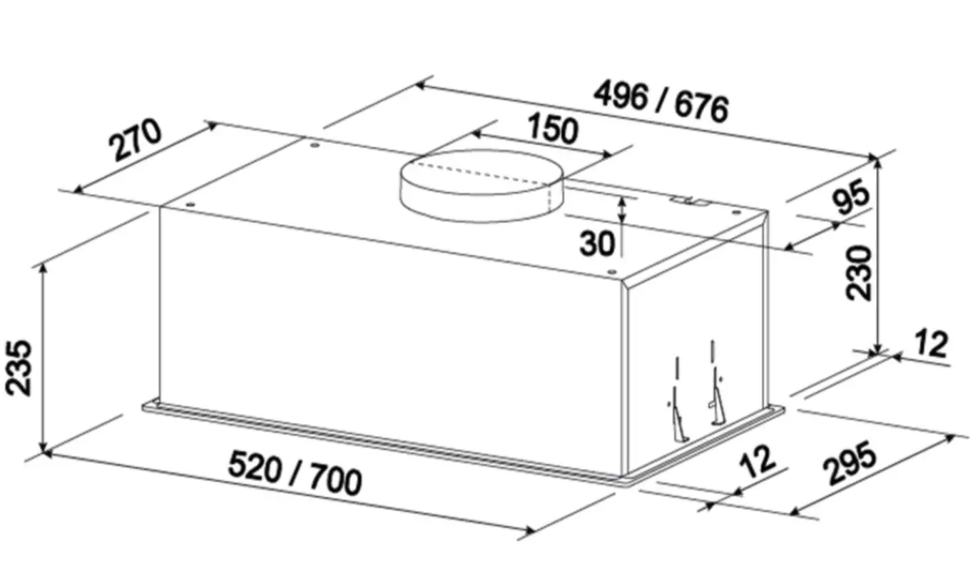 Вытяжка Tornado Modul Sensor 1200(52) FG WH (White)