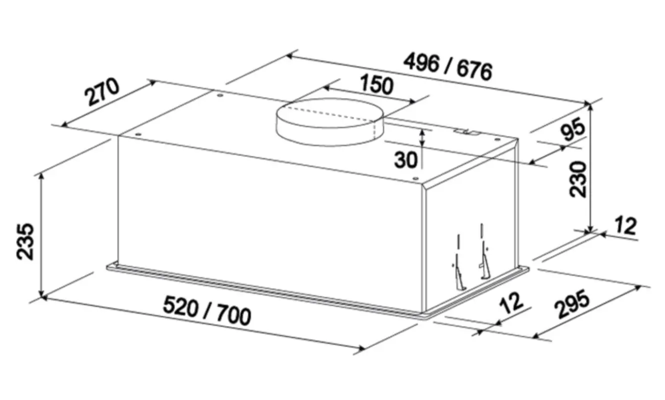 Встраиваемая вытяжка Tornado Modul Sensor 1200(70) FG BL (Black)