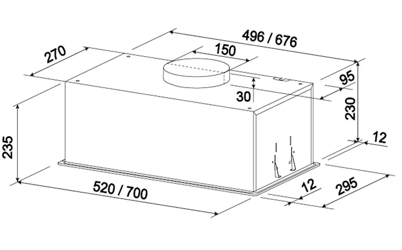 Встраиваемая вытяжка Tornado Modul Sensor 1200(70) FG WH (White)