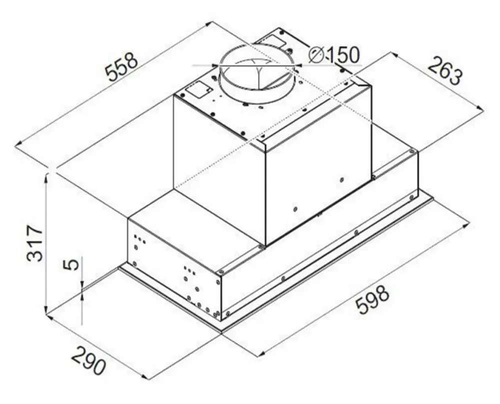 Hota incorporabila Tornado Modul Touch Free LED 1200(60) (Black)