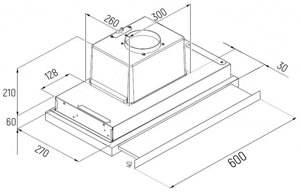 Вытяжка Tornado Sonora 1200(60) IX LED (Inox)