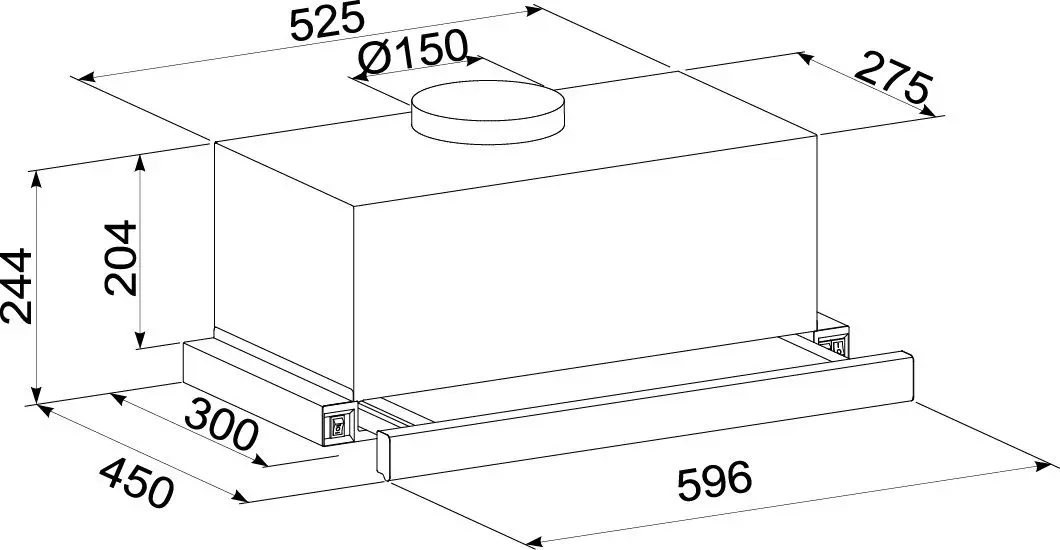 Вытяжка Tornado Storm 1200(60) BL LED (Black)