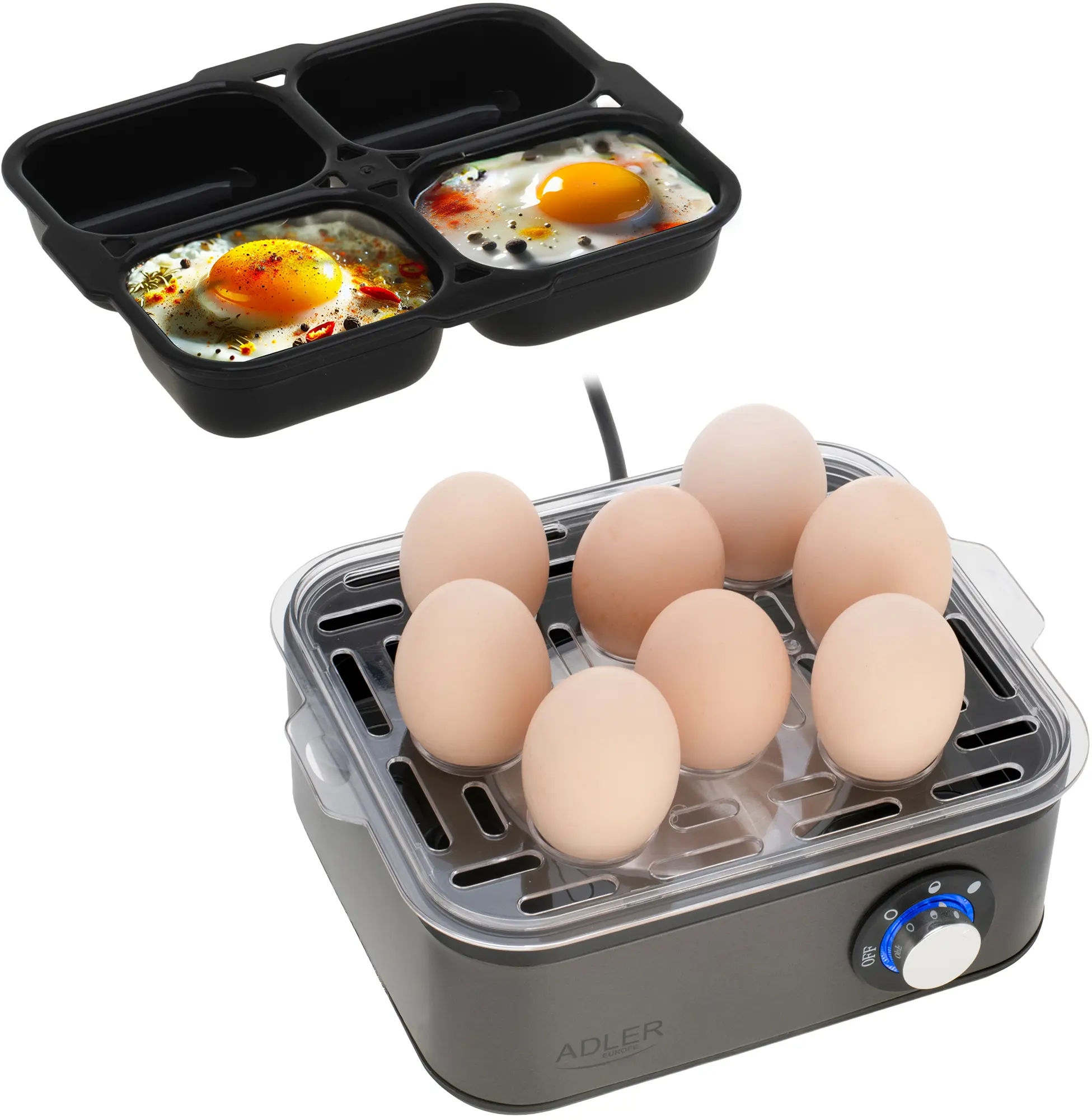 Fierbator de oua Adler AD 4486 (Gun Metal)