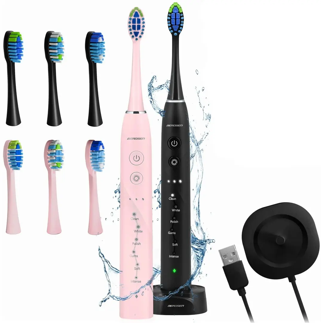Set periute de dinti electrice Berdsen Galaxy Duo 322021 (Pink/Black)