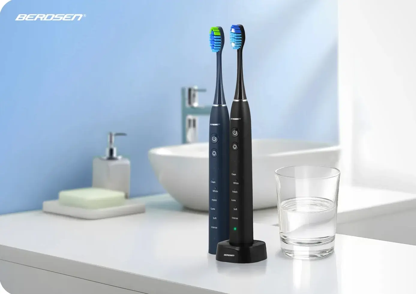 Набор электрических зубных щеток Berdsen Galaxy Duo 322022 (Blue/Black) - 4