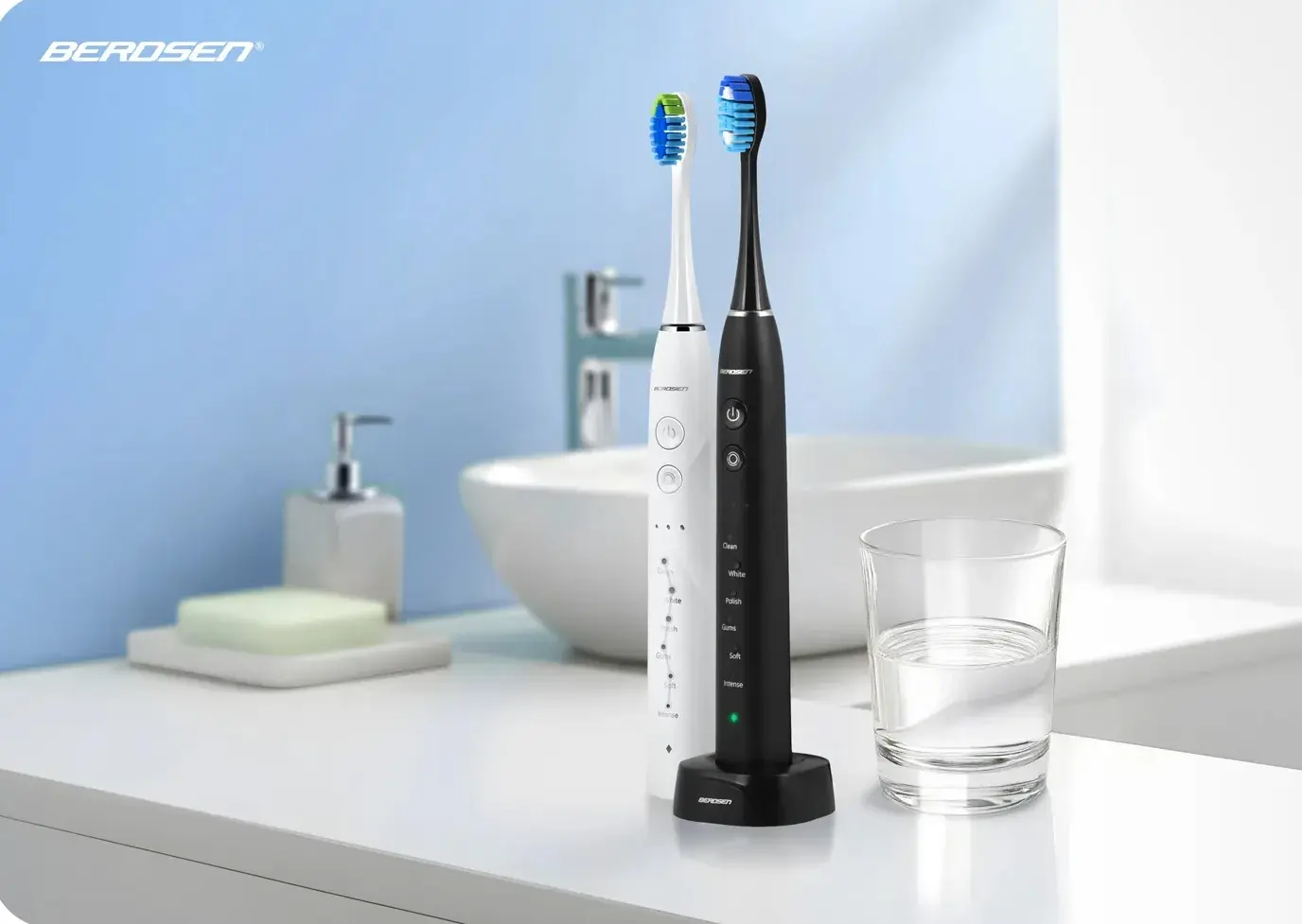 Set periute de dinti sonice Berdsen Galaxy Duo 322020 (Black/White) - 4