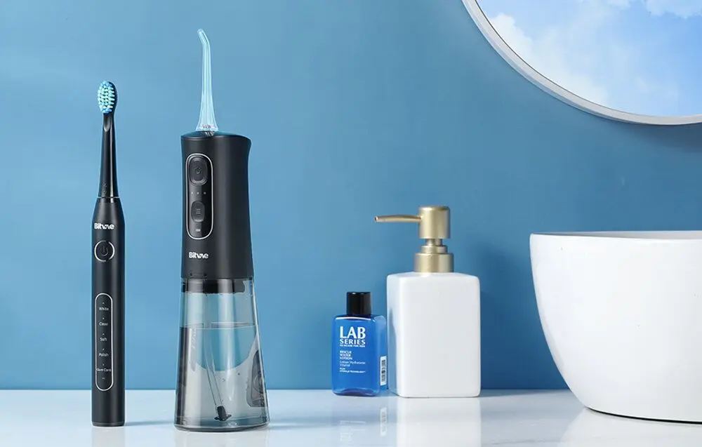 Set periuta de dinti electrica + irigator Bitvae D2+C2 (Black) - 11