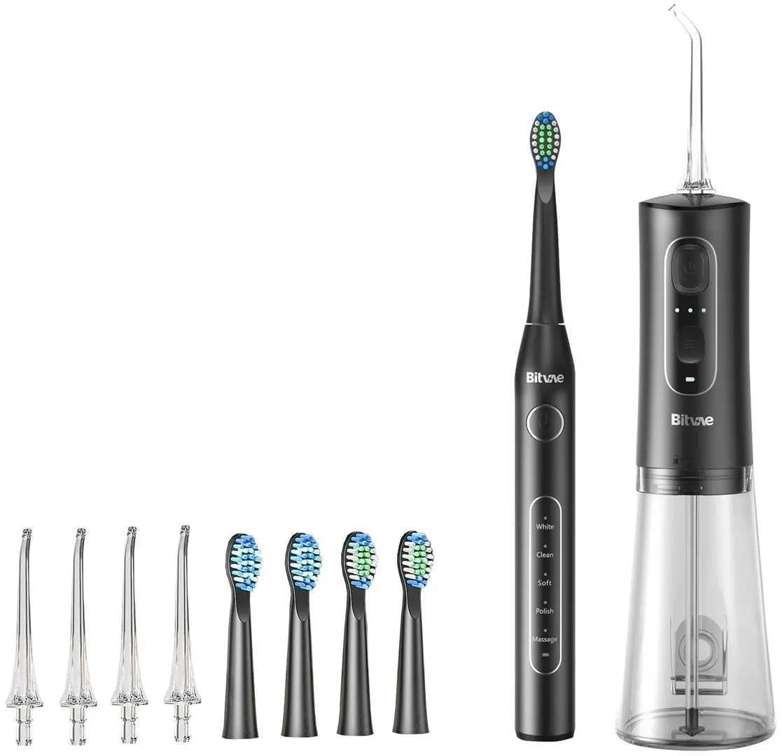 Set periuta de dinti electrica + irigator Bitvae D2+C2 (Black)