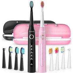 Set periute de dinti sonice FairyWill FW-507 (Black/Pink)