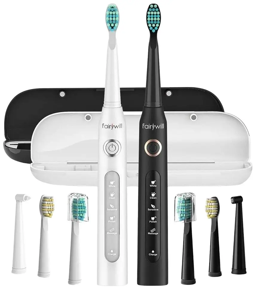 Set periute de dinti sonice FairyWill FW-507 (Black/White)