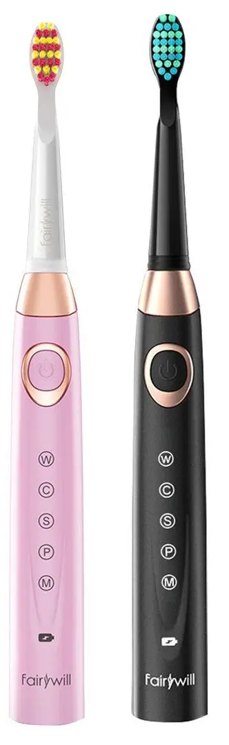 Set periute de dinti sonice FairyWill FW-508 (Black/Pink)