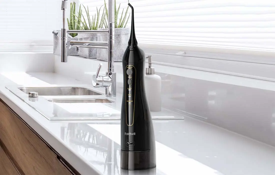 Set periuta de dinti electrica + irigator FairyWill FW-5020E+FW-E11 (Black)