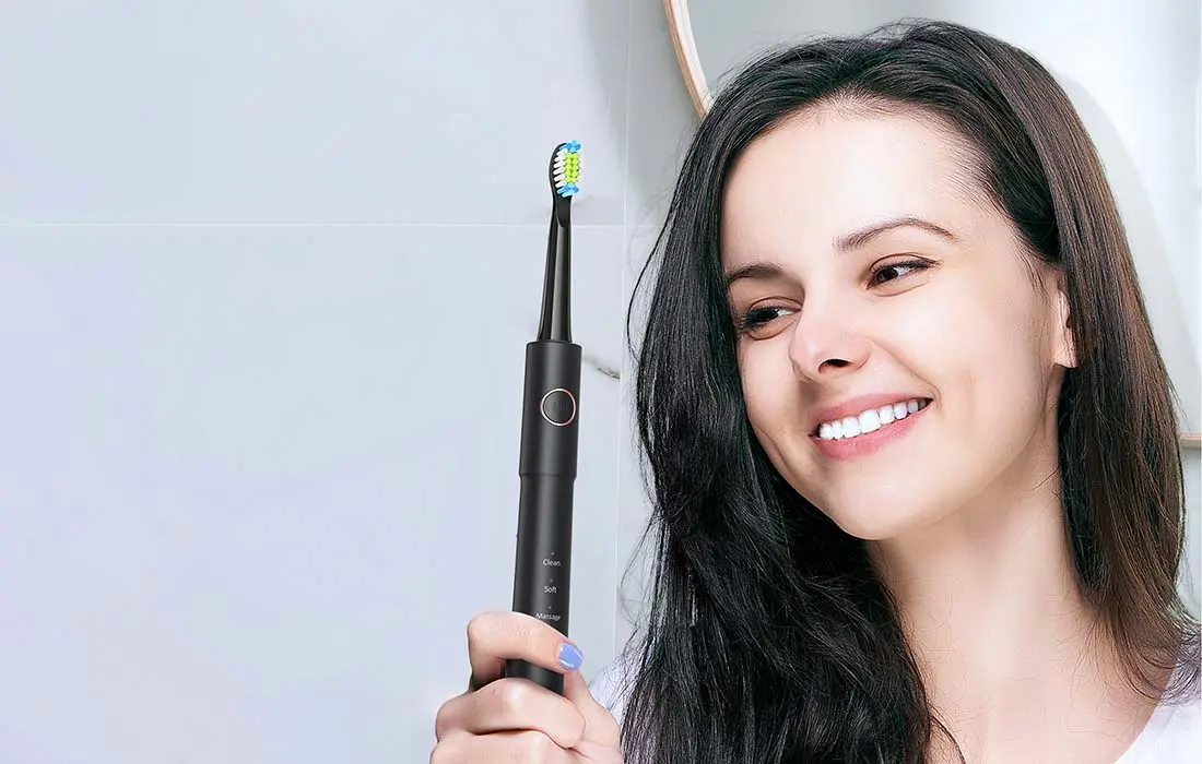 Set periuta de dinti electrica + irigator FairyWill FW-5020E+FW-E11 (Black)