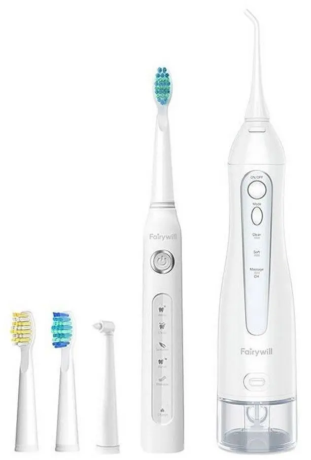 Set periuta de dinti electrica + irigator FairyWill FW-507+FW-5020E (White)