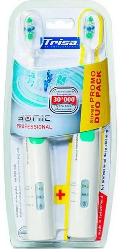 Set periute de dinti electrice Trisa Professional Sonic Duo 658286 (White/Gray)