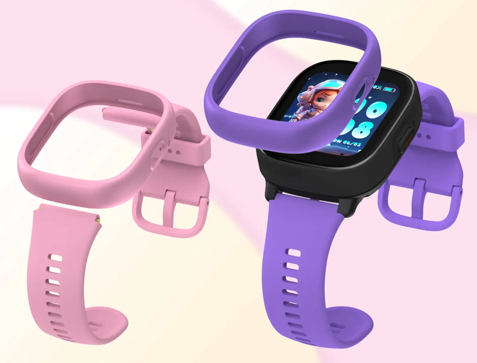 Ceas inteligent pentru copii Lagenio K3 4G (Pink/Purple)