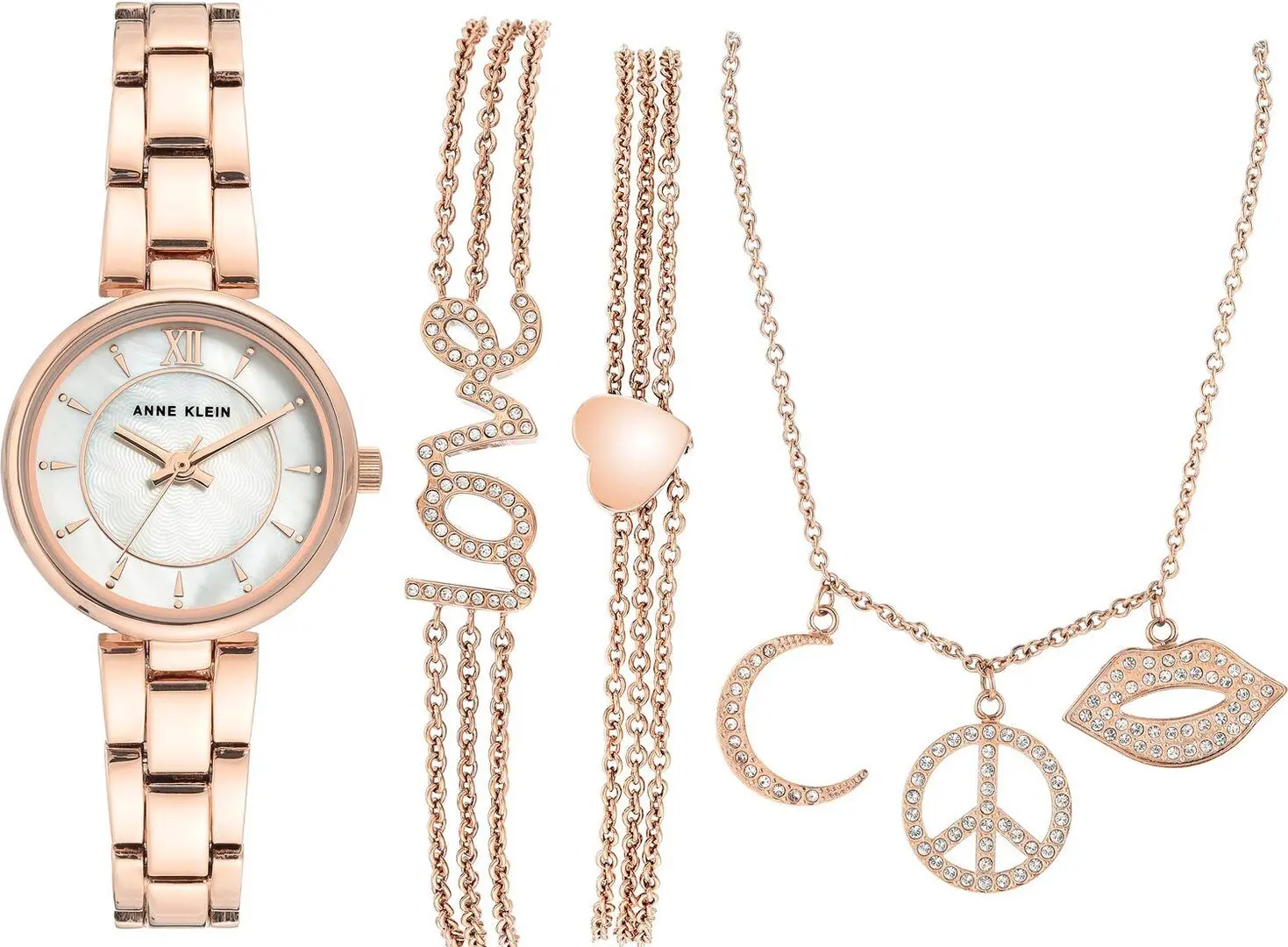 Ceas de mana Anne Klein AK/3598RGST (Beige/Gold)