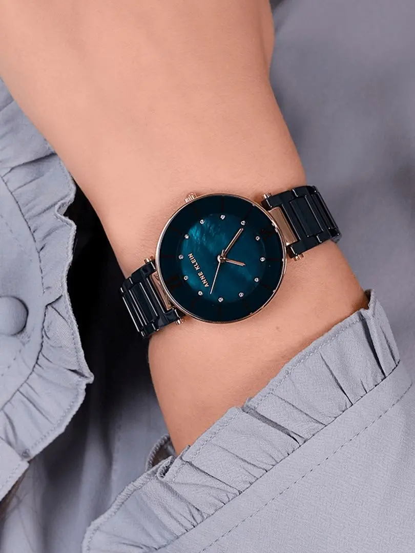Ceas de mana Anne Klein Ceramic AK/3266NVRG (Blue/Rose Gold)