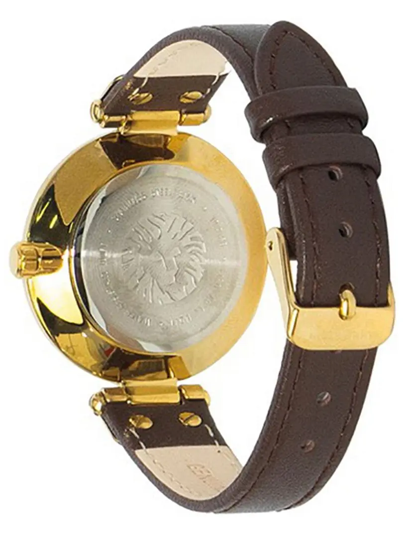 Ceas de mana Anne Klein Leather Strap 10/9168IVBN (Brown/Gold)