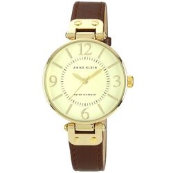 Ceas de mana Anne Klein Leather Strap 10/9168IVBN (Brown/Gold)