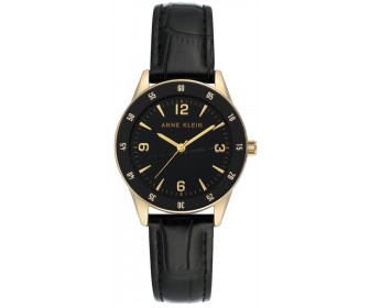 Наручные часы Anne Klein Leather Strap AK/3734BKBK (Black/Gold)