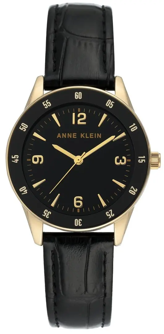 Наручные часы Anne Klein Leather Strap AK/3734BKBK (Black/Gold)