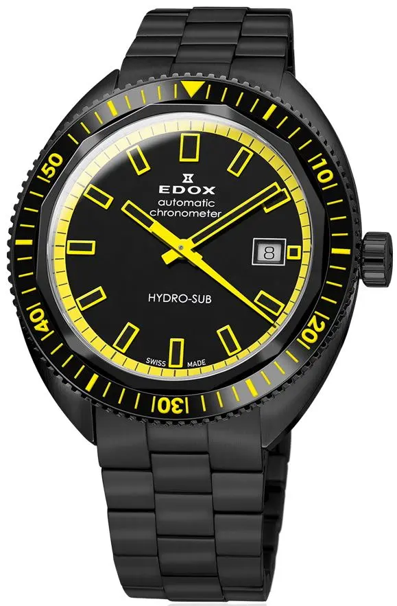 Наручные часы Edox Hydro-Sub 80128-37NJM-NIJ (Black/Yellow)
