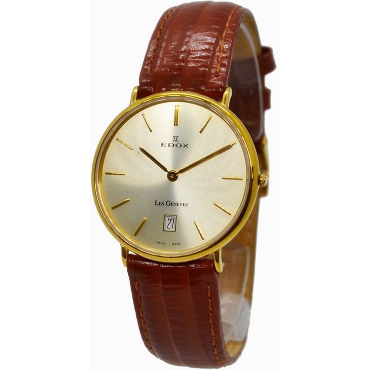 Ceas de mana Edox Les Genevez 27016 37J DI (Brown/Gold)