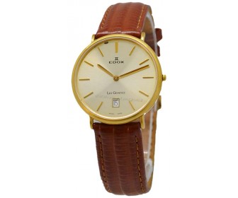 Ceas de mana Edox Les Genevez 27016 37JB DI (Brown/Gold)