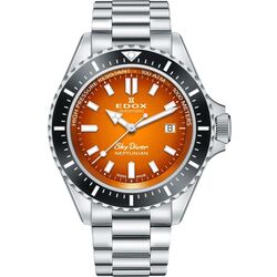 Ceas de mana Edox SkyDiver Neptunian 80120 3NM ODN (Silver/Orange)
