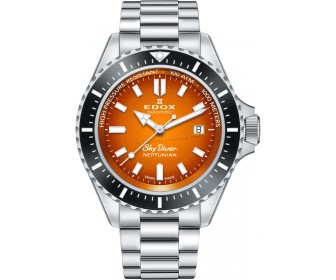 Ceas de mana Edox SkyDiver Neptunian 80120 3NM ODN (Silver/Orange)