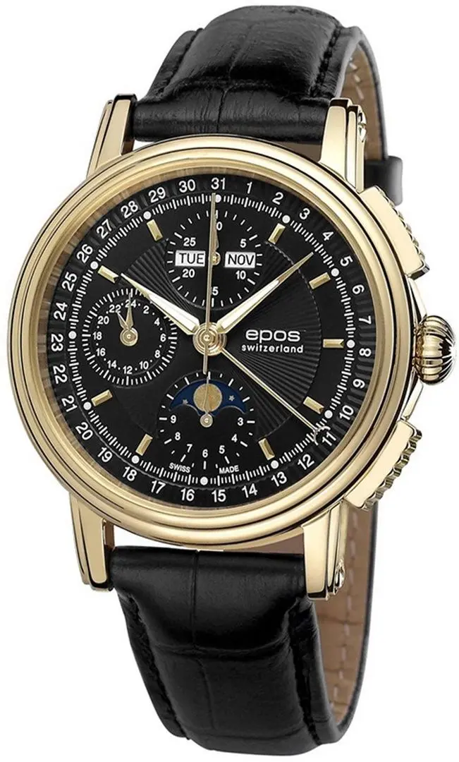 Наручные часы Epos Emotion 3393 /G/B/S (Black/Gold)