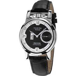 Ceas de mana Epos Grande Date Verticale 3383-253 (Black/Silver)