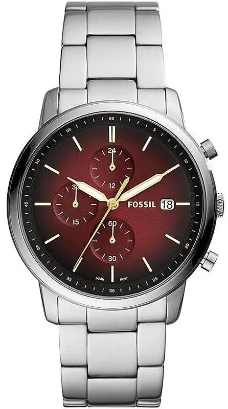 Ceas de mana Fossil Minimalist Chronograph FS5887 (Red/Silver)