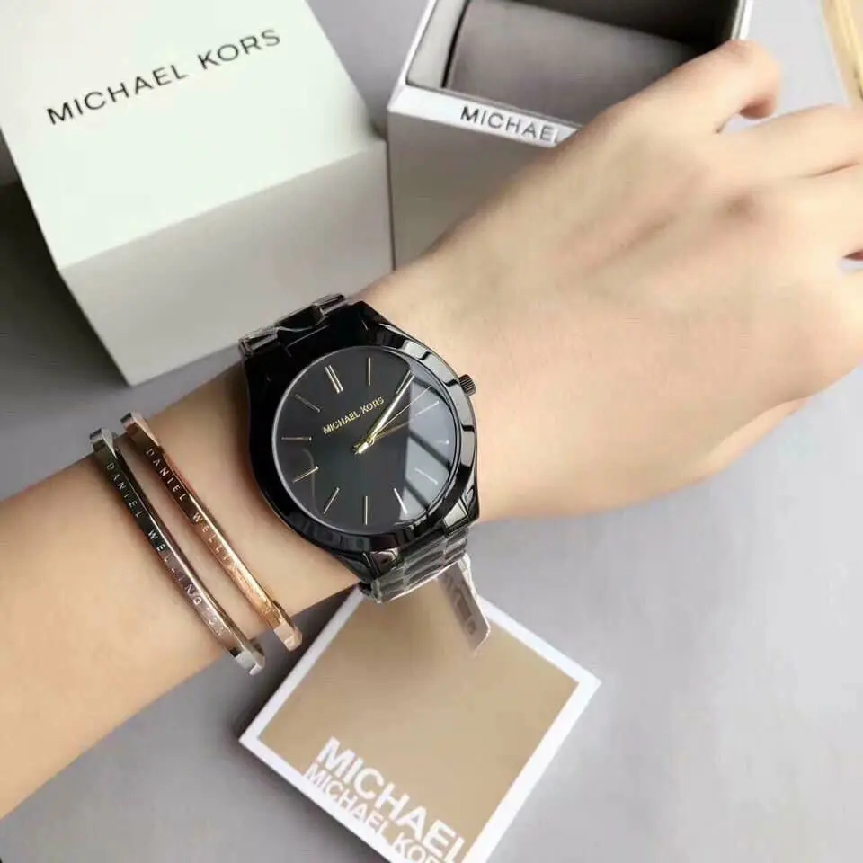 Ceas de mana Michael Kors Mini Slim Runway MK3587 (Black) - 2