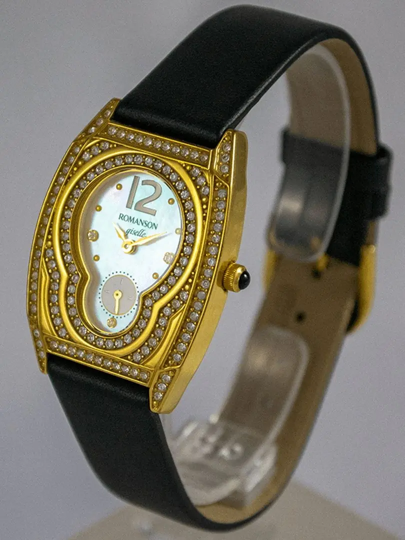 Ceas de mana Romanson Giselle RL7695TLG WH (Gold/Brown)