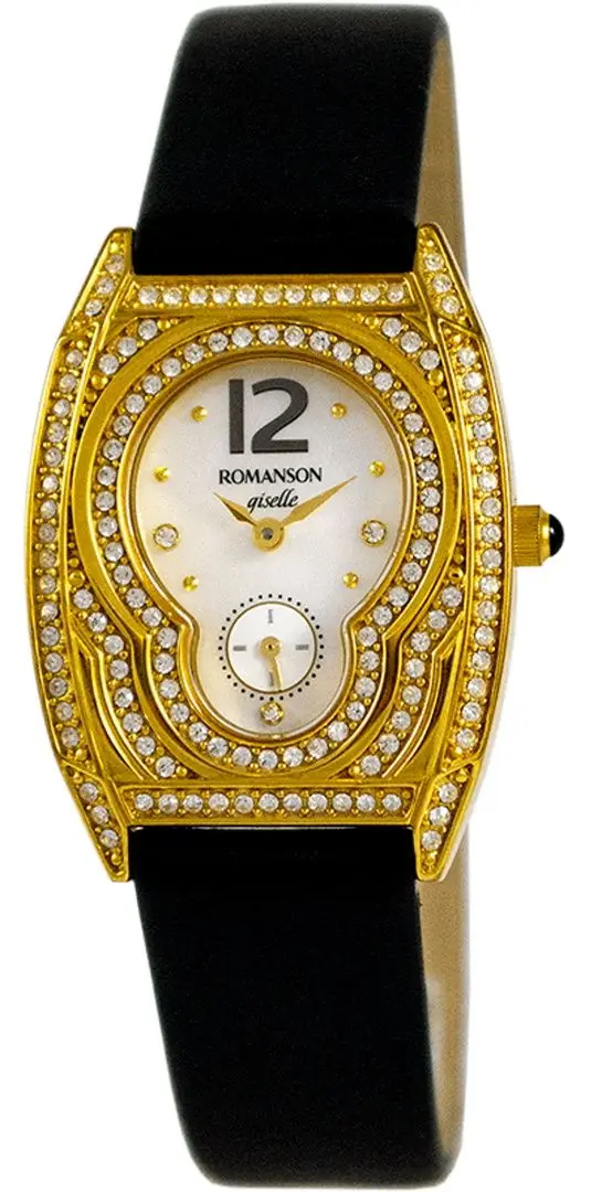 Ceas de mana Romanson Giselle RL7695TLG WH (Gold/Brown)
