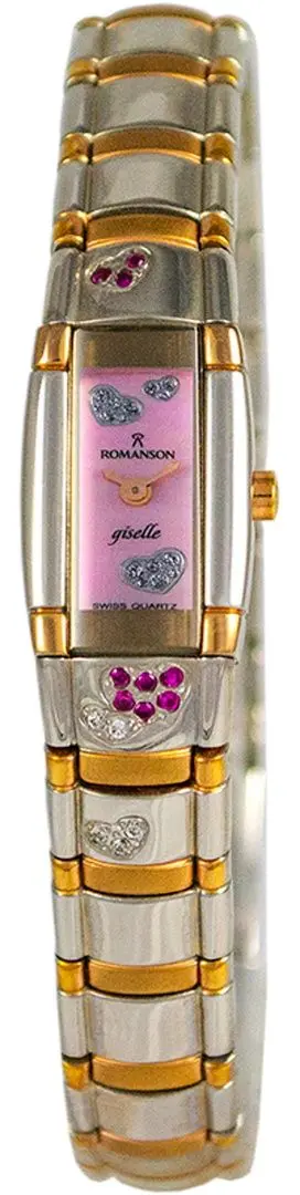 Ceas de mana Romanson Giselle RM4132QLJ WH (Gold/Silver)