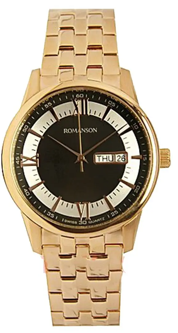 Ceas de mana Romanson TM9215MG BK (Gold)