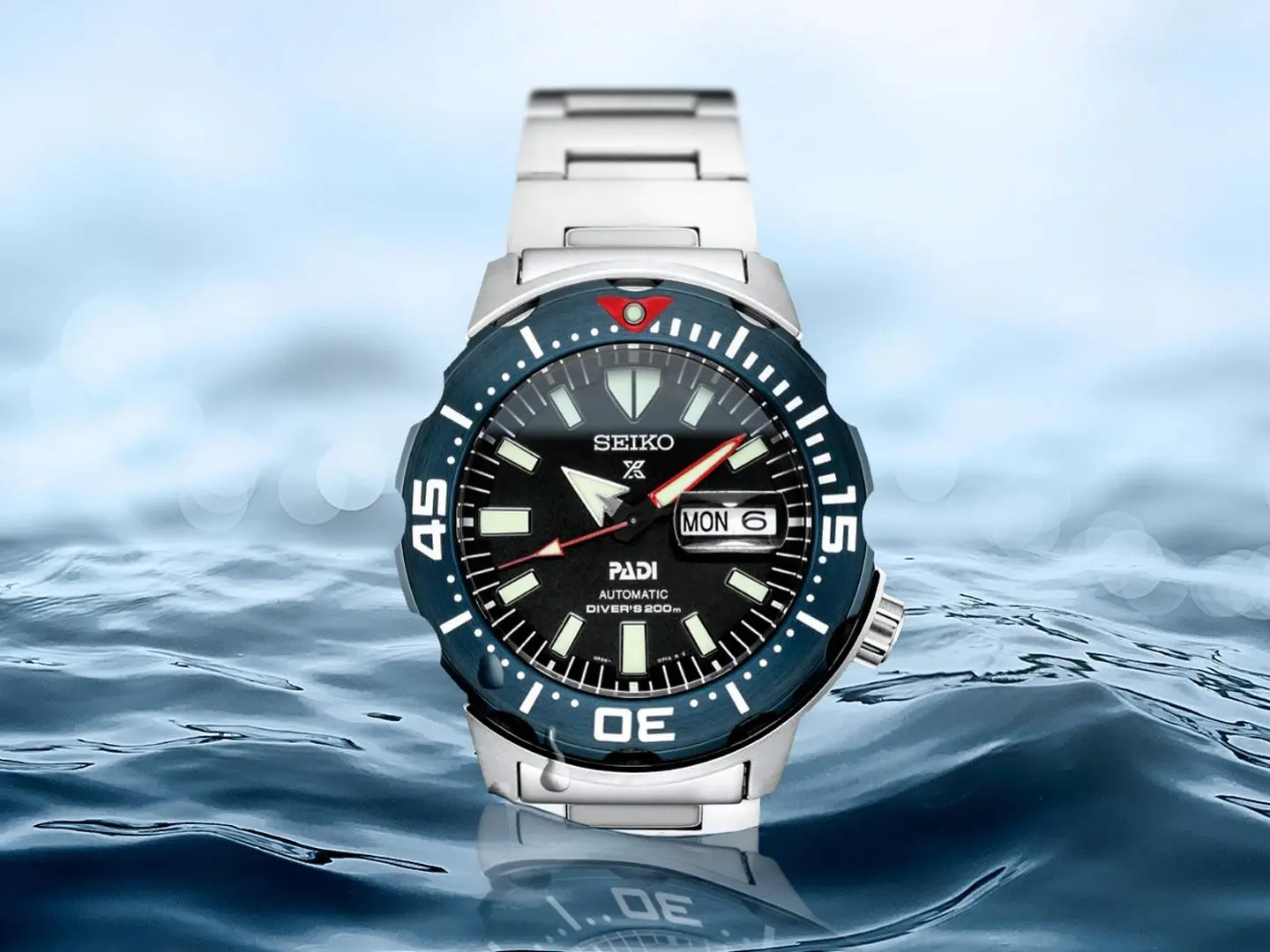 Ceas de mana Seiko Prospex Monster Padi SE SRPE27K1 (Silver/Blue)