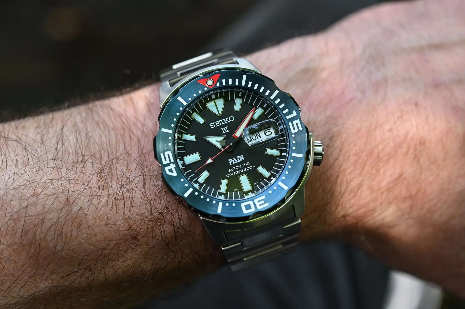 Ceas de mana Seiko Prospex Monster Padi SE SRPE27K1 (Silver/Blue)