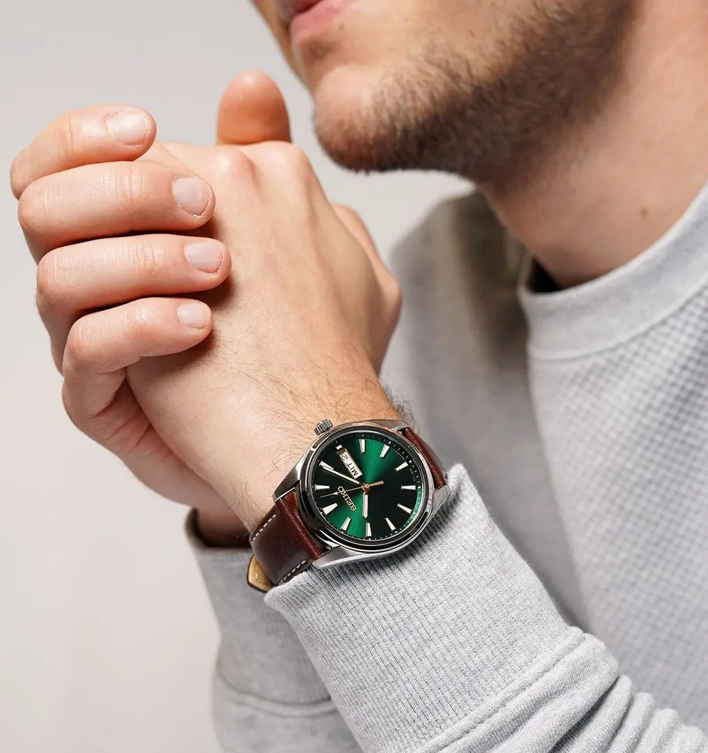 Ceas de mana Seiko SUR449P1 (Green/Brown) - 3
