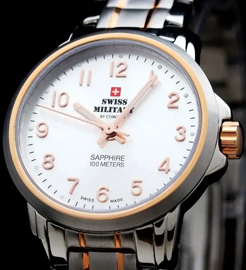 Ceas de mana Swiss Military by Chron SM34040.11 (Gray/Silver/Pink Gold)